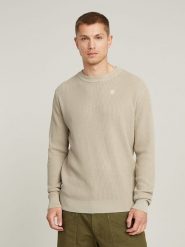 G-Star Sweter w kolorze beżowym rozmiar: L. Brązowe swetry nierozpinane G-Star, l, bez wzorów, z bawełny, bez kołnierzyka, bez ramiączek. Za 244.80 zł.