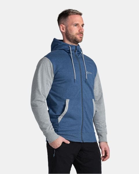 Męska bluza Kilpi SEARA-M. Niebieskie bluzy z kapturem Kilpi, m, bez wzorów, z bawełny, z kapturem. Za 189.67 zł.