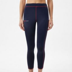 Legginsy Capri stretch do biegania niebiesko-ciemnoróżowe. Czerwone legginsy długie sportowe ELPLAYER, m, bez wzorów, z elastanu, z podwyższonym stanem, do biegania. Za 64.00 zł.