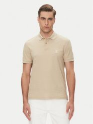 Tommy Hilfiger Polo MW0MW33167 Beżowy Regular Fit. Brązowe koszulki polo Tommy Hilfiger, m, bez wzorów, z bawełny, bez kołnierzyka, bez ramiączek. Za 349.99 zł.