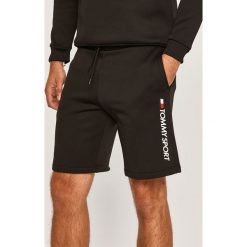 Tommy Sport - Szorty. Czarne krótkie spodenki sportowe Tommy Sport, l, bez wzorów, z dzianiny. Za 229.90 zł.