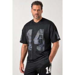 Męska Koszulka siateczkowa fitness rękaw 1/2 oversize nadruki moro. Czarne bluzki z długim rękawem JAY-PI, m, bez wzorów, z materiału, bez kołnierzyka, bez ramiączek. Za 139.99 zł.