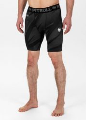 Spodenki męskie Pitbull kompresyjne Dot Camo II. Szare krótkie spodenki sportowe PITBULL, l, bez wzorów, z materiału. Za 139.00 zł.