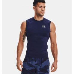 Koszulka męska tank top UNDER ARMOUR 1361522 bez rękawów. Niebieskie bezrękawniki Under Armour, m, bez wzorów, bez kołnierzyka, bez ramiączek. Za 94.39 zł.