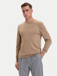 Calvin Klein Sweter LV04LB305G Beżowy ciemny Regular Fit. Brązowe swetry rozpinane CALVIN KLEIN, m, bez wzorów, z wełny, bez kołnierzyka, bez ramiączek. Za 489.99 zł.