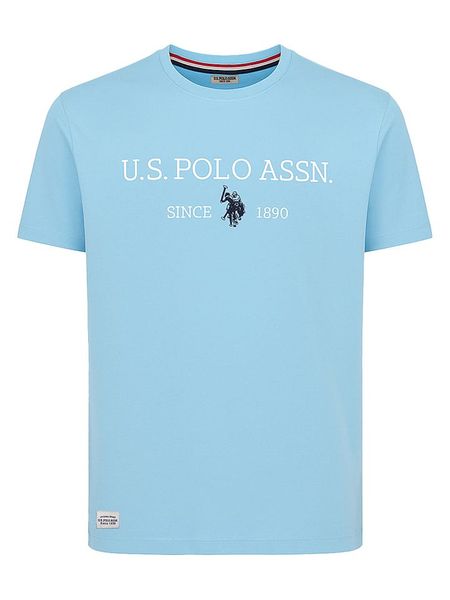 U.S. Polo Assn. Koszulka w kolorze błękitnym rozmiar: XL. Niebieskie bezrękawniki U.S. Polo Assn., s, bez wzorów, z bawełny, bez kołnierzyka, bez ramiączek. Za 100.75 zł.