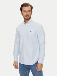 Tommy Hilfiger Koszula Solid Heritage MW0MW35774 Niebieski Regular Fit. Niebieskie koszule Tommy Hilfiger, m, bez wzorów, z bawełny, bez kołnierzyka, bez ramiączek. Za 279.99 zł.