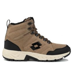 Buty męskie zimowe trekkingowe ocieplane Lotto KETCHAM. Brązowe trekkingi Lotto, bez wzorów, bez zapięcia. W wyprzedaży za 199.00 zł.