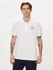 Lacoste Polo PH1136 Biały Regular Fit. Białe koszulki polo LACOSTE, l, bez wzorów, z bawełny, bez kołnierzyka, bez ramiączek. Za 529.99 zł.