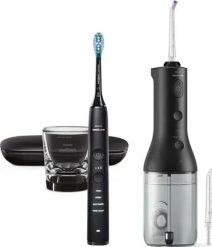 Szczoteczka z irygatorem Philips Sonicare DiamondClean 9000 + Power Flosser HX3886/43 Zestaw czarny. Szczoteczki elektryczne PHILIPS. Za 989.00 zł.
