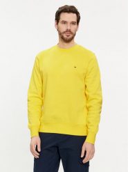 Tommy Hilfiger Bluza Flag Logo MW0MW32735 Żółty Regular Fit. Żółte bluzy Tommy Hilfiger, m, bez wzorów, z bawełny, bez kaptura. Za 269.99 zł.