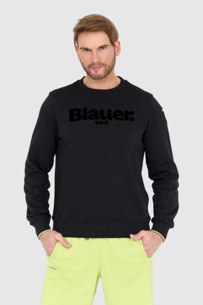 BLAUER Czarna męska bluza, Rozmiar XXL. Czarne bluzy Blauer USA, l, bez wzorów, bez kaptura. W wyprzedaży za 279.99 zł.