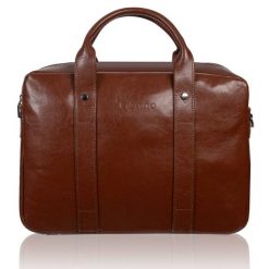 Torba męska skórzana Tizano TM07 brązowa. Brązowe torby na ramię TIZANO, z aplikacjami, ze skóry, na ramię, zdobione, bez dodatków. Za 434.00 zł.