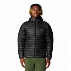 Kurtka z kapturem Mountain Hardwear Ghost Whisperer™. Czarne kurtki MOUNTAIN HARDWEAR, l, bez wzorów, z materiału, z kapturem. Za 1,843.50 zł.