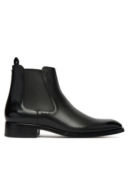 BOSS Sztyblety Rill 50545303 Czarny. Czarne botki sznurowane Boss, bez wzorów, ze skóry, bez obcasa, bez zapięcia. Za 3,089.00 zł.