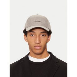 Czapka z daszkiem Calvin Klein. Szare czapki z daszkiem CALVIN KLEIN, bez wzorów. Za 229.99 zł.