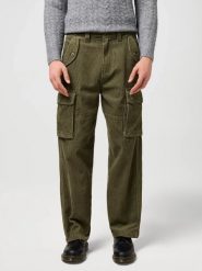 MESKIE SPODNIE WRANGLER CJ LOOSE CARGO IVY GREEN 112371050. Zielone spodnie materiałowe Wrangler, l, bez wzorów, z materiału. Za 219.99 zł.