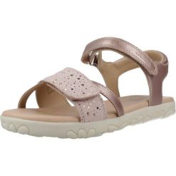 Sandały GEOX J SANDAL HAITI Rose. Czerwone sandały Geox, z syntetyku, bez zapięcia. Za 226.99 zł.