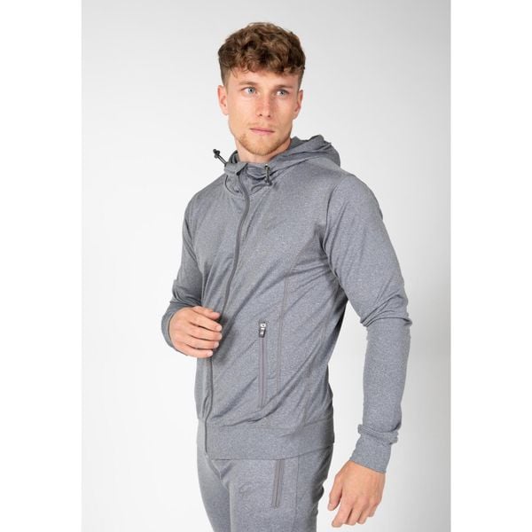 Bluza fitness męska Gorilla Wear Glendo Jacket. Szare bluzy bez kaptura GORILLA WEAR, m, bez wzorów, bez kaptura. Za 266.00 zł.