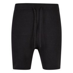 Prążkowane Szorty Urban Classics. Czarne szorty Urban Classics, m, bez wzorów, prążkowane, eleganckie. Za 186.00 zł.