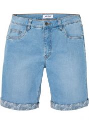 Bermudy dżinsowe ze stretchem Regular Fit. Niebieskie jeansy bonprix, m. Za 134.99 zł.