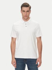 Calvin Klein Polo Supima LV04LB276G Biały Regular Fit. Białe koszulki polo CALVIN KLEIN, m, bez wzorów, z bawełny, bez kołnierzyka, bez ramiączek. Za 349.99 zł.