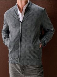 Bluza bomberka z domieszką wiskozy - szary. Szare kurtki Sinsay, l, bez wzorów, z wiskozy, bez kaptura. Za 69.99 zł.