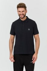EMPORIO ARMANI Czarne męskie polo, Rozmiar XXL. Czarne koszulki polo Emporio Armani, l, bez wzorów, bez kołnierzyka, bez ramiączek. W wyprzedaży za 195.99 zł.