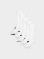 4F Skarpety casual za kostkę (5-pack) męskie - białe 43-46. Białe skarpety 4F, bez wzorów, z bawełny. Za 69.99 zł.
