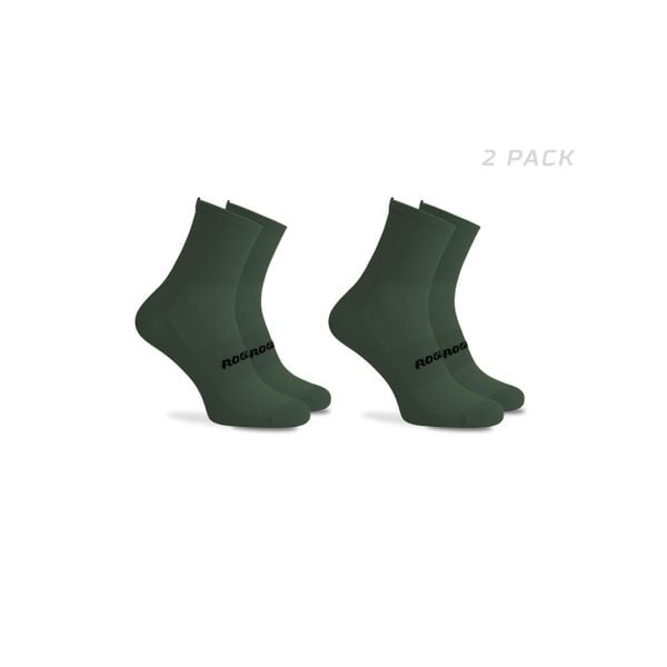Skarpetki rowerowe unisex Rogelli Essential 2 pary. Zielone skarpety Rogelli, bez wzorów, z elastanu. Za 50.00 zł.