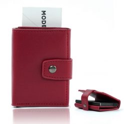 Portfel męski zapinany SW38 RED. Czerwone portfele bez wzorów. Za 39.89 zł.