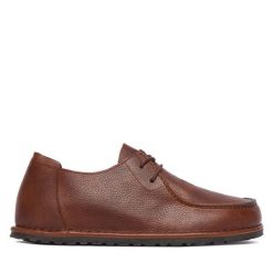Półbuty Birkenstock. Brązowe eleganckie półbuty Birkenstock, bez wzorów, bez obcasa, bez zapięcia. Za 719.99 zł.