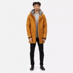 Męska Kurtka Parka Ocieplana Przeciwdeszczowa Tavaris. Żółte kurtki Regatta, na zimę, m, bez wzorów, z materiału, z kapturem. Za 136.99 zł.