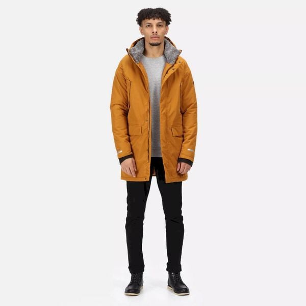 Męska Kurtka Parka Ocieplana Przeciwdeszczowa Tavaris. Żółte kurtki Regatta, na zimę, m, bez wzorów, z materiału, z kapturem. Za 136.99 zł.