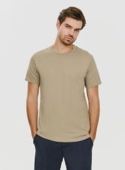 PAKO LORENTE – Bawełniany beżowy t-shirt z okrągłym dekoltem. Brązowe t-shirty Pako Lorente, xxl, bez wzorów, z bawełny, bez kołnierzyka, bez ramiączek. Za 39.99 zł.