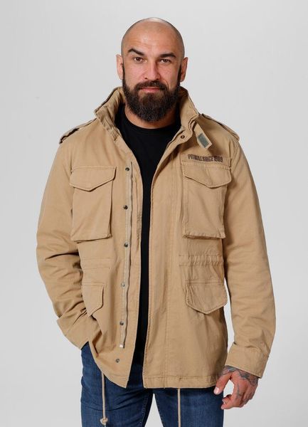 Kurtka przejściowa męska Pitbull M65. Brązowe kurtki PITBULL, m, z aplikacjami, z bawełny, bez kaptura. Za 379.00 zł.