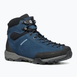 Buty turystyczne męskie SCARPA Mojito Hike GTX. Niebieskie buty turystyczne Scarpa, bez wzorów, bez zapięcia, trekkingowe. Za 769.99 zł.