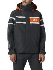 Kurtka Żeglarska Męska Helly Hansen Salt Inshore. Czarne kurtki Helly Hansen, m, bez wzorów, z materiału, bez kaptura. Za 999.00 zł.