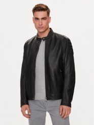 Boss Kurtka skórzana Jomoto 50518270 Czarny Regular Fit. Czarne kurtki Boss, m, bez wzorów, ze skóry, bez kaptura. Za 1,589.00 zł.