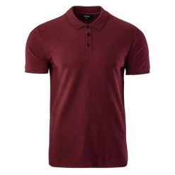 Koszulka polo męska Hi-Tec Micko - bordowa, Rozmiar L. Czerwone koszulki polo Hi-tec, l, bez wzorów, z bawełny, bez kołnierzyka, bez ramiączek. Za 99.99 zł.