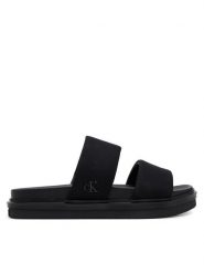 Calvin Klein Jeans Klapki Flat Molded Dbl Bar Sandal Cv YM0YM01222 Czarny. Czarne klapki Calvin Klein Jeans, z jeansu. Za 229.99 zł.