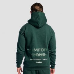 Bluza męska fitness z kapturem i zamkiem Zone Forest. Zielone bluzy z kapturem GYMBEAM, m, bez wzorów, z bawełny, z kapturem. Za 137.90 zł.