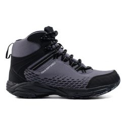 Buty trekkingowe męskie DK szare. Szare trekkingi bez wzorów, z materiału, bez zapięcia. Za 262.37 zł.