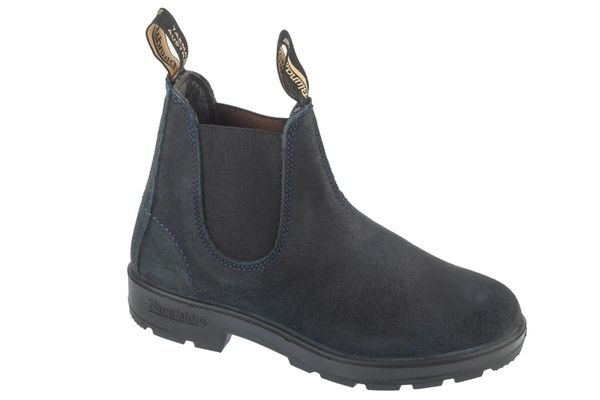 Sztyblety unisex, Chelsea Boots. Niebieskie sztyblety Blundstone, bez wzorów, z materiału, bez obcasa, bez zapięcia. Za 819.99 zł.