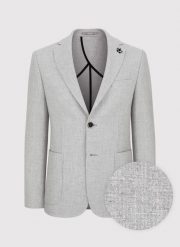 PAKO LORENTE – Szara marynarka casualowa o widocznej fakturze. Szare garnitury Pako Lorente, na co dzień, bez wzorów, z wełny. Za 499.99 zł.