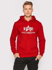 Alpha Industries Bluza Basic 178312 Czerwony Regular Fit. Czerwone bluzy Alpha Industries, m, bez wzorów, z bawełny, bez kaptura. Za 319.99 zł.