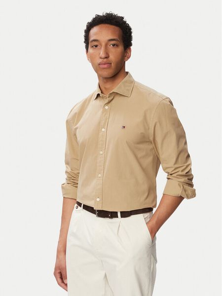 Tommy Hilfiger Koszula Gmd MW0MW43298 Beżowy Regular Fit. Brązowe koszule Tommy Hilfiger, m, bez wzorów, z bawełny, bez kołnierzyka, bez ramiączek. Za 369.99 zł.