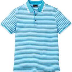 Shirt polo w paski bonprix turkusowo-biały w paski. Koszulki polo bonprix. Za 44.99 zł.