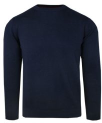 Męski Sweter z Okrągłym Dekoltem (U-Neck) - Alties - Granatowy. Niebieskie swetry rozpinane Alties, l, bez wzorów, z bawełny, bez kołnierzyka, bez ramiączek. Za 159.00 zł.