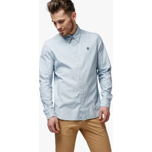 Timberland Koszula Ls Milford Solid Oxford Slim , niebieski, rozmiar XXXL. Niebieskie koszule Timberland, m, bez wzorów, z bawełny, bez kołnierzyka, bez ramiączek. W wyprzedaży za 259.99 zł.
